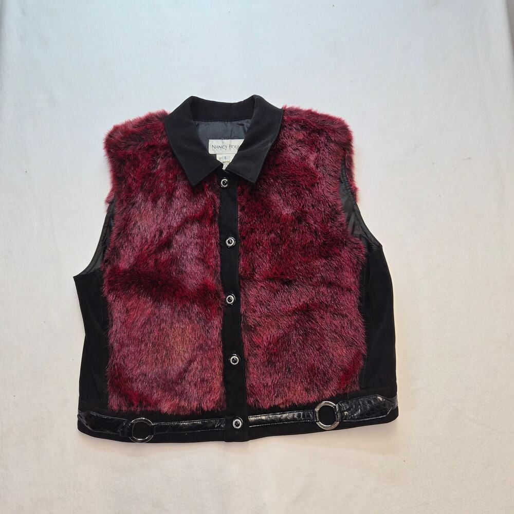 Faux Fur Burgandy Black Velvet Croc Embossed Belt Dark Gothic Romance Edgy Vamp